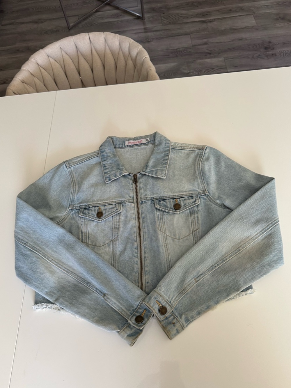 Women Cropped Jean Jacket M